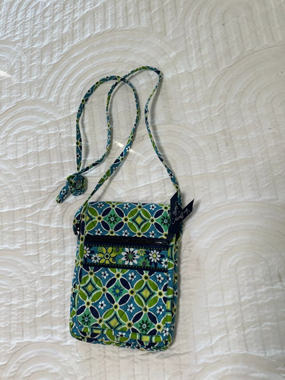Vintage Vera Bradley Blue Green Floral Crossbody Bag